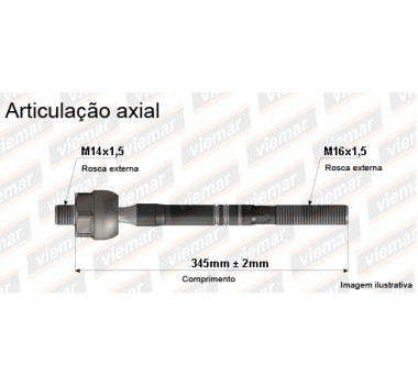 BRACO AXIAL FORD MONDEO MEDIDA 345MM 14X1,5X 16X  