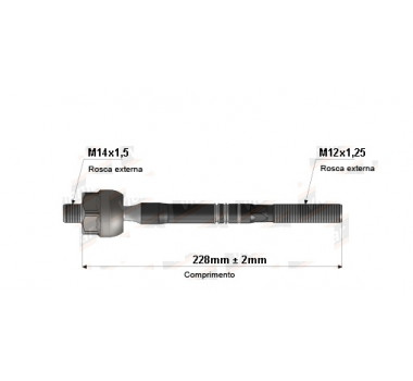 Imagem: BRACO AXIAL MARCH VERSA APOS 2011 Macho 228mm M1  