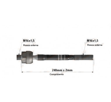 Imagem: BRACO AXIAL RAV 4 APOS 2006 NSK MACHO 240MM M16X  