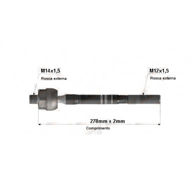 Imagem: BRACO AXIAL CORSA TIGRA ATE 2000 MACHO 278MM M14  