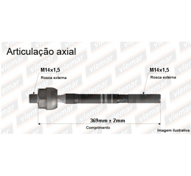 Imagem: BRACO AXIAL GOLF ATE 1999 CAIXA TRW MACHO 369MM   