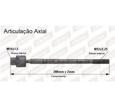 Imagem: BRACO AXIAL SWIFT ATE 2000 MEC FEMEA 288MM M14X1  
