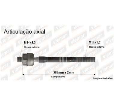 Imagem: BRACO AXIAL COUPE 95/96 COM DH MACHO 288MM M14X1  