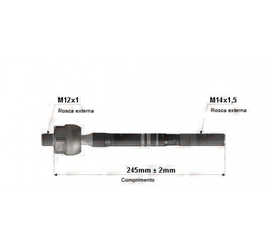 Imagem: BRACO AXIAL CLIO 1997 A 1999 MEC/DH MACHO 245MM   