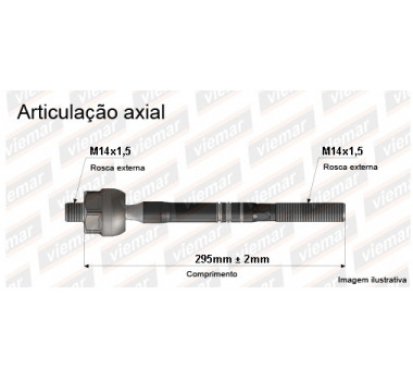 Imagem: BRACO AXIAL DOBLO APOS 2001 MACHO 295MM M14X1,5   