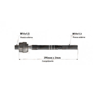 Imagem: BRACO AXIAL DOBLO APOS 2000  MACHO 295MM M14X1,5  