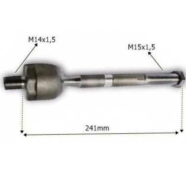 Imagem: BRACO AXIAL DAKOTA MACHO 241MM M14X1,5 M15X1,5  