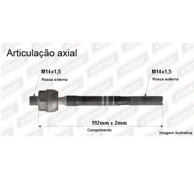 Imagem: BRACO AXIAL UNO PREMIO ELBA FIORINO MACHO 192MM   