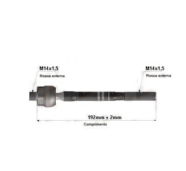 Imagem: BRACO AXIAL UNO PREMIO ELBA FIORINO MACHO 192MM   