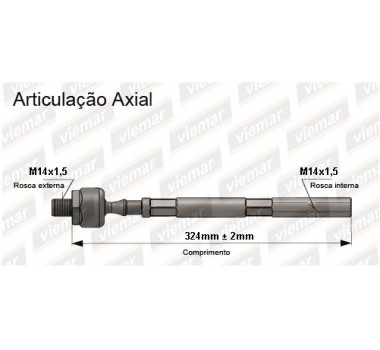 Imagem: BRACO AXIAL CITROEN C4 PEUGEOT 307 MACHO 324MM M  