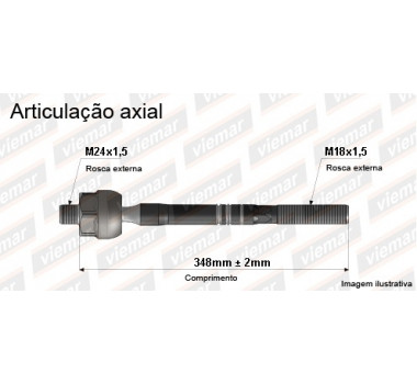 Imagem: BRACO AXIAL RAM 2500 4X2 2003/2010 MACHO 348MM M  