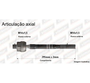 Imagem: BRACO AXIAL TERIOS 1997/1999 MACHO 295MM M14X1,5  