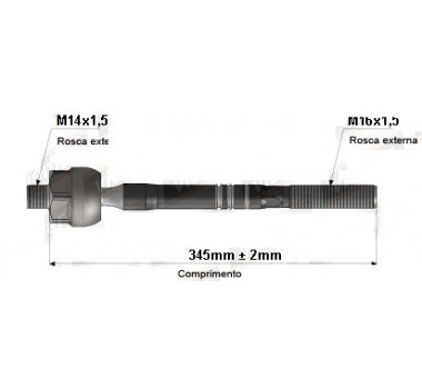 Imagem: BRACO AXIAL MONDEO 2000/2007 MACHO 345MM M14X1,5  