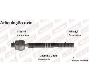 Imagem: BRACO AXIAL MUSTANG 2005 ATE 2010 MACHO 330MM M1  