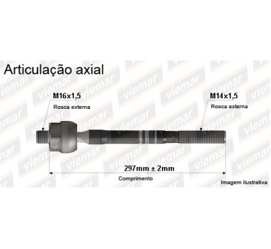 Imagem: BRACO AXIAL ELANTRA 91/95 SONATA /93 MACHO 297MM  