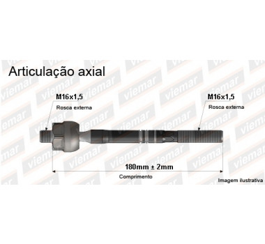 Imagem: BRACO AXIAL SPORTAGE E IX35 APOS 2010 MACHO 180M  