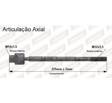 Imagem: BRACO AXIAL JAC J2 APOS 2013 FEMEA 225MM M14X1,5  