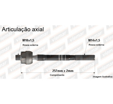 Imagem: BRACO AXIAL BONGO K2700 4X4 2007/21012 MACHO 257  