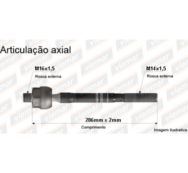 BRACO AXIAL KIA CLARUS SEPHIA MEDIDA 286MM 16X1,  