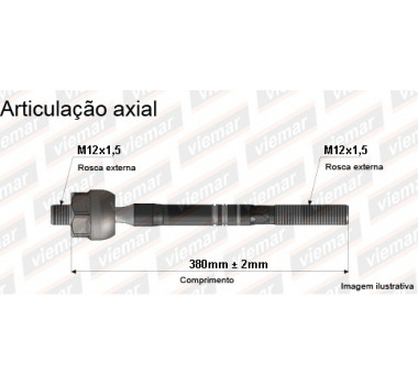 Imagem: BRACO AXIAL SMART FORTWO APOS 2007 MACHO 380MM M  