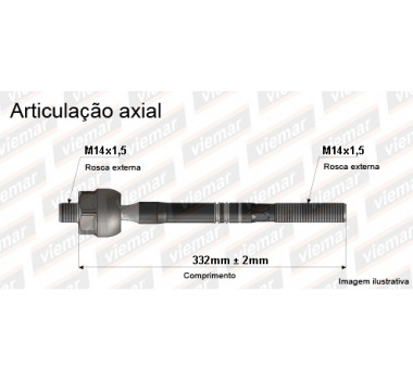 Imagem: BRACO AXIAL ECLIPSE 06/12 GALANT 04/11 MACHO 332  