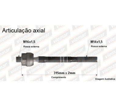 Imagem: BRACO AXIAL ECLPSE 1990 ATE 1994 MACHO 315MM M16  