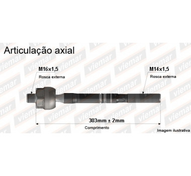 Imagem: BRACO AXIAL EXPO 1992 ATE 1996 MACHO 303MM M16X1  