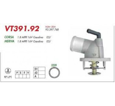 Imagem: VALVULA TERMOSTATICA CORSA MERIVA 1.8 16V  03...  