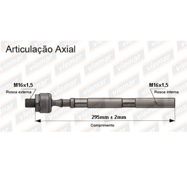 Imagem: BRACO AXIAL PEUGEOT 607 APOS 2000 MACHO 295MM M1  