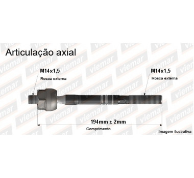 Imagem: BRACO AXIAL LOGAN 13/... SANDERO 14/... MACHO 19  