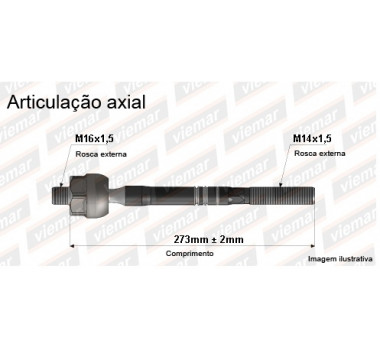 Imagem: BRACO AXIAL KORANDO MUSSO APOS 1997 MACHO 273MM   