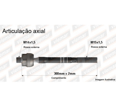 Imagem: BRACO AXIAL RAV4 2003 ATE 2005 MACHO 300MM M14X1  