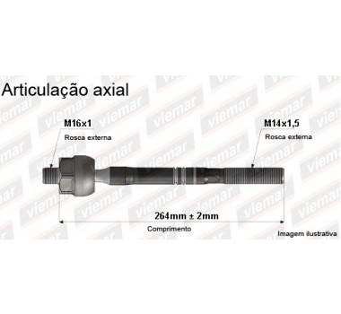 Imagem: BRACO AXIAL NISSAN MAXIMA 90/96 MACHO 265MM M16X  