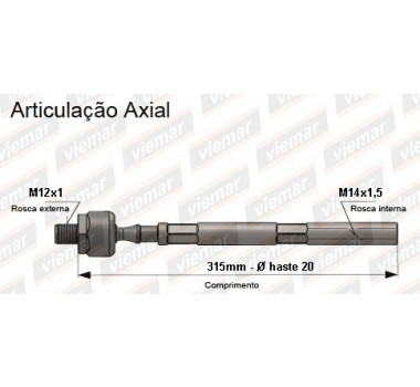 Imagem: BRACO AXIAL XANTIA 95/99 PEUGEOT 406 95/99 MACHO  