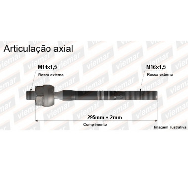 Imagem: BRACO AXIAL SUBARU SVX 3.3 24V 92/97 MACHO 295MM  