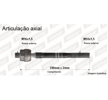 Imagem: BRACO AXIAL S10 TRAILBLAZER APOS 2012 MACHO 330M  