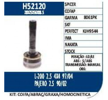 Imagem: HOMOCINETICA DA RODA  L-200  4X4 98...04    ( 28  