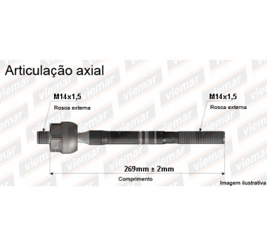 BRACO AXIAL ALFA 164 MEDIDA 270MM 14X1,5  