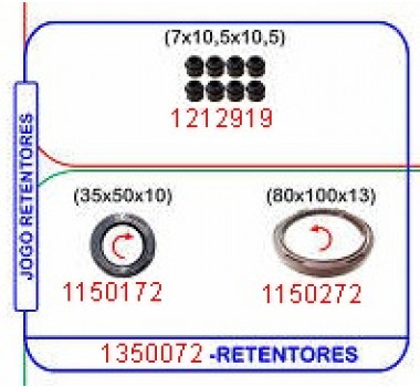 Imagem: KIT RETETENTOR RENAULT CLIO TWINGO 1.3 1.6 R9 R1  