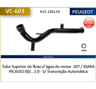 Imagem: CANO AGUA MOTOR PEUGEOT 307 1.6 2.0 16V 00/... X  