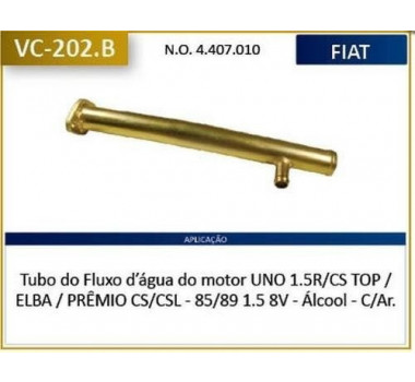 Imagem: CANO AGUA MOTOR UNO PREMIO 1.5 8V ALCOOL 85/89  