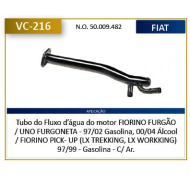 Imagem: CANO AGUA MOTOR UNO FIORINO 1.5 8V 97/04 COM AR  