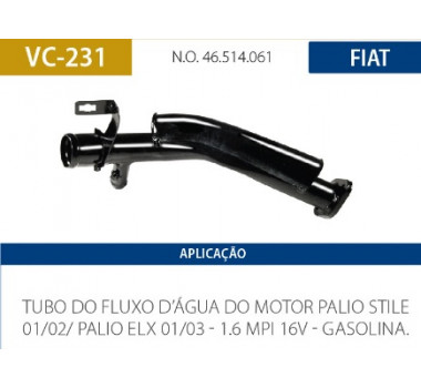 Imagem: CANO AGUA MOTOR PALIO STILE MPI 16V ELX 1.6 16V   