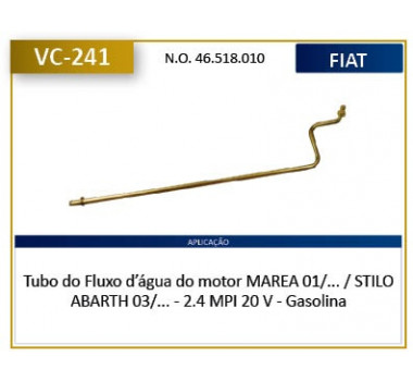 Imagem: CANO AGUA MOTOR MAREA STILO 2.4 2001 ATE 2007  