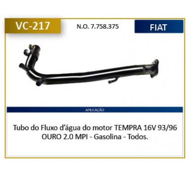 Imagem: CANO AGUA MOTOR TEMPRA 2.0 16V 1993 ATE 1996  