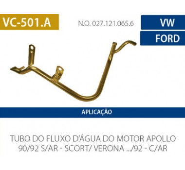 Imagem: CANO AGUA MOTOR ESCORT VERONA ATE 86 APOLLO 1.8   