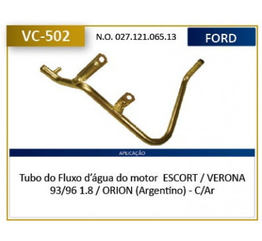 Imagem: CANO AGUA MOTOR ESCOT VERONA 1.8 1993 ATE 1996 C  