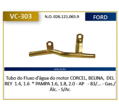 Imagem: CANO AGUA MOTOR CORCEL BELINA PAMPA 1.4 1.6 1.8   