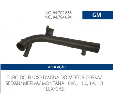 Imagem: CANO AGUA MOTOR CORSA MERIVA MONTANA 1.0 1.4 1.8  