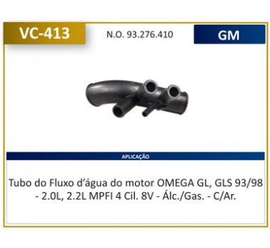 Imagem: CANO AGUA MOTOR OMEGA 2.0 2.2 8V 1993 ATE 1995 C  